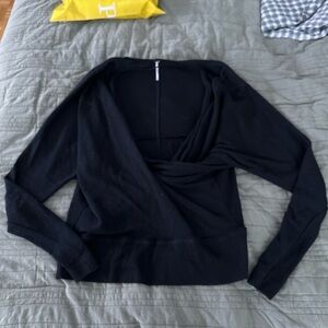 Free People Black Long Sleeve Sweater